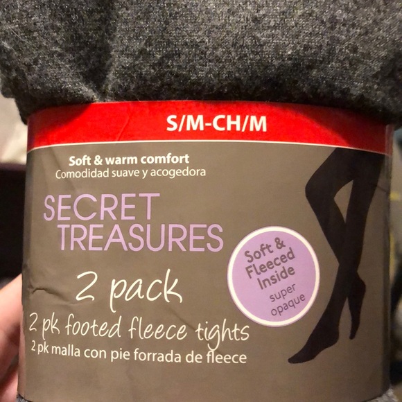 NWT!! 2 Pack Footed Fleece Lined Tights - Picture 2 of 5